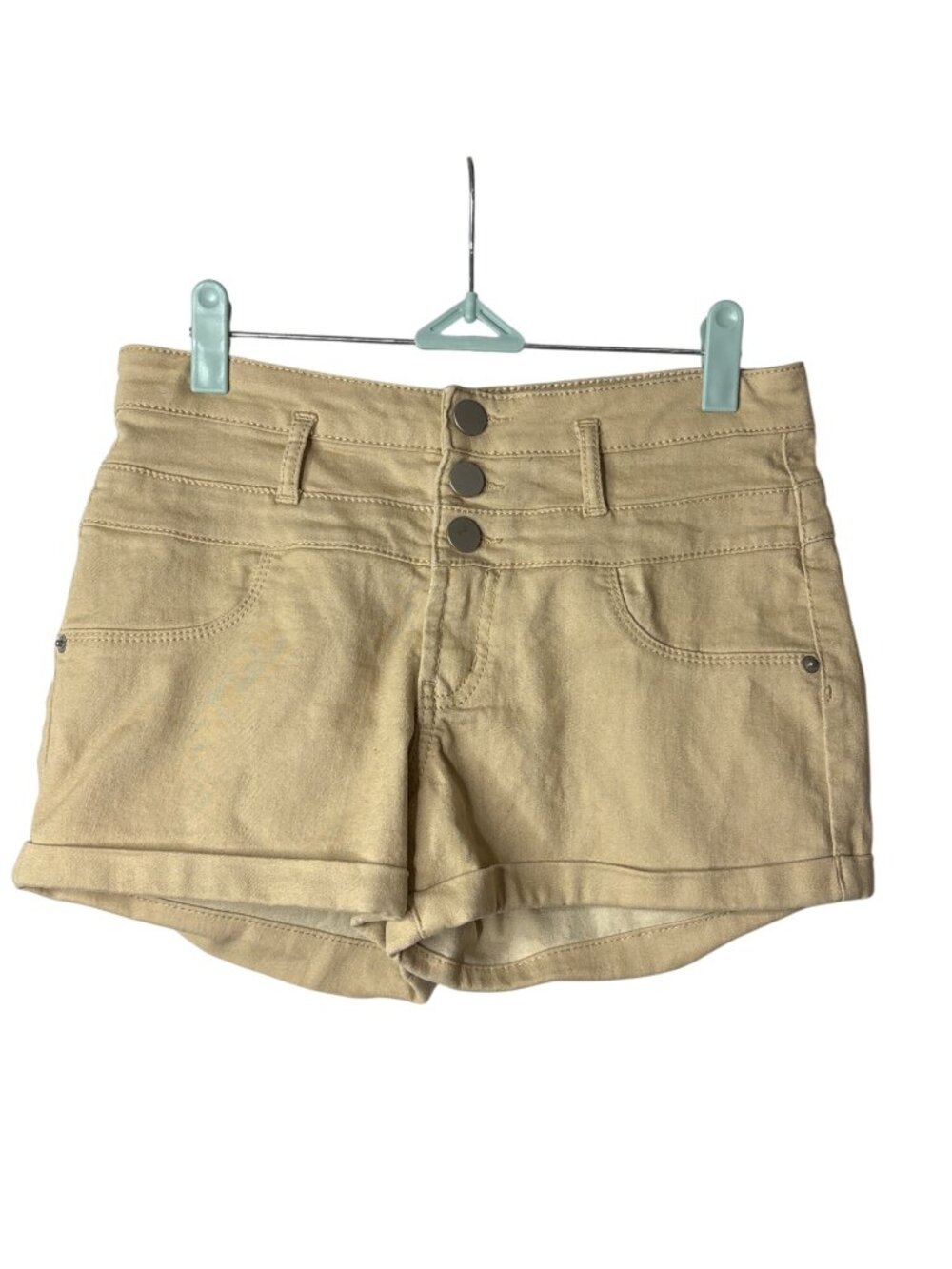 NOBO No Boundaries Juniors Shorts Size 9 Beige Khaki Mid Rise Shorts